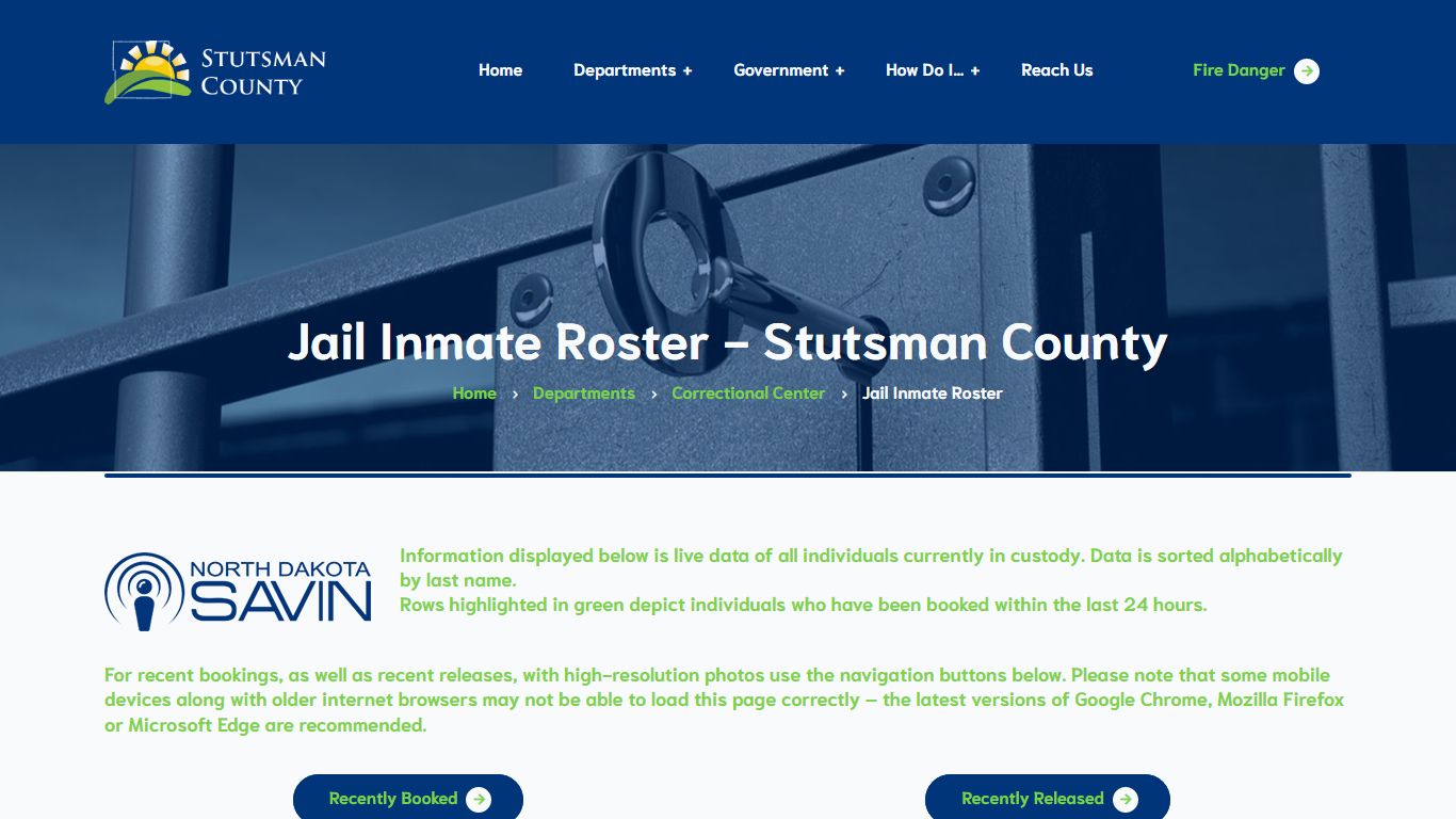 Jail Inmate Roster - Stutsman County