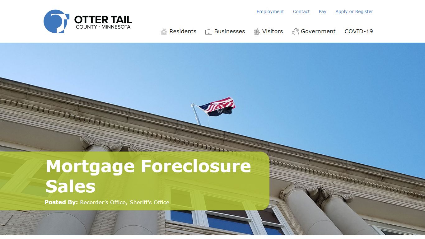 Mortgage Foreclosure Sales | Otter Tail County, MN